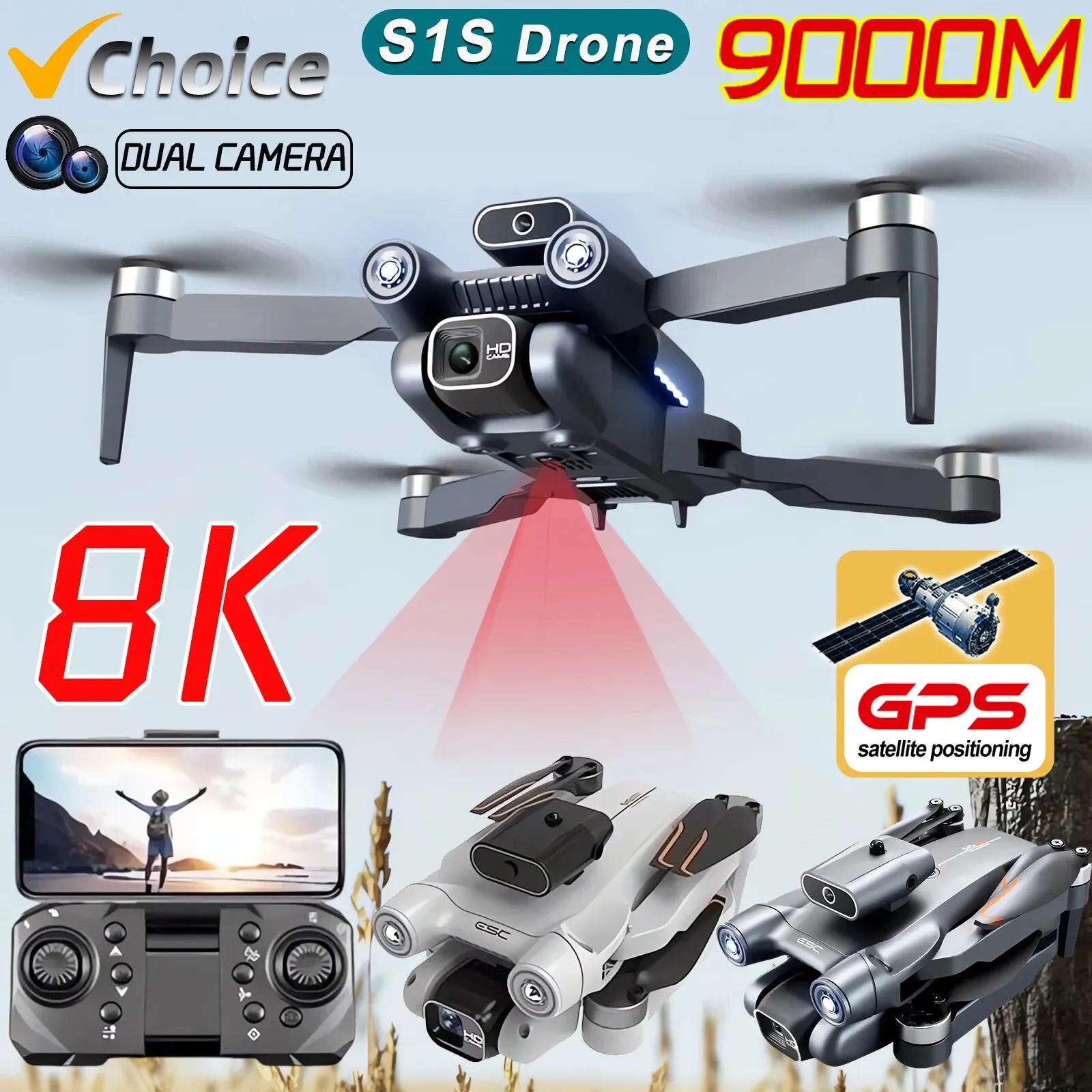 Drone Camera Professional - S1S Drone kamera GPS 5G 8K