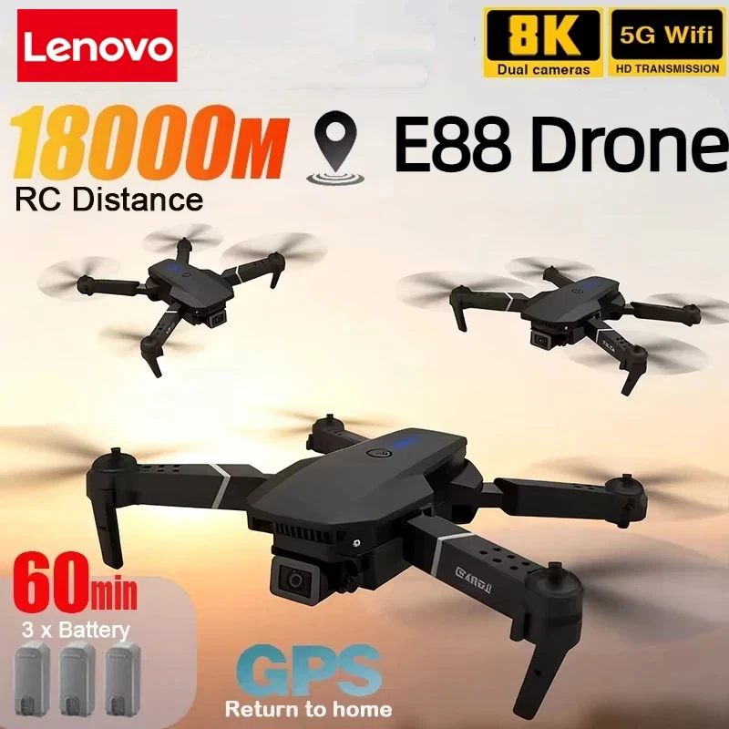 Drone Lenovo New E88 Pro WIFI  - Drone Camera Wide Angle ulasan dan harga