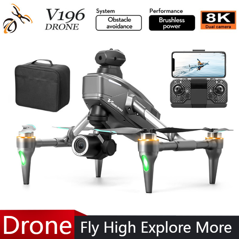 2025 V196 Drone Penghindar Rin - Drone Camera With Gimbal ulasan dan harga